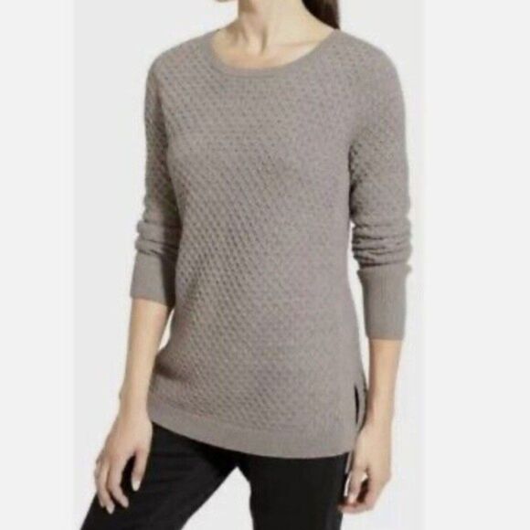 Athleta Merino Wool Blend Knit Sweater Pullover Tunic W/Side Splits - Picture 2 of 12